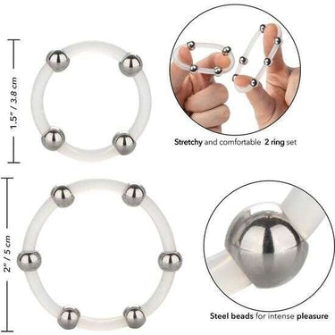 Anello in Silicone con Perline in Acciaio per Maggiore Erezione e Piacere